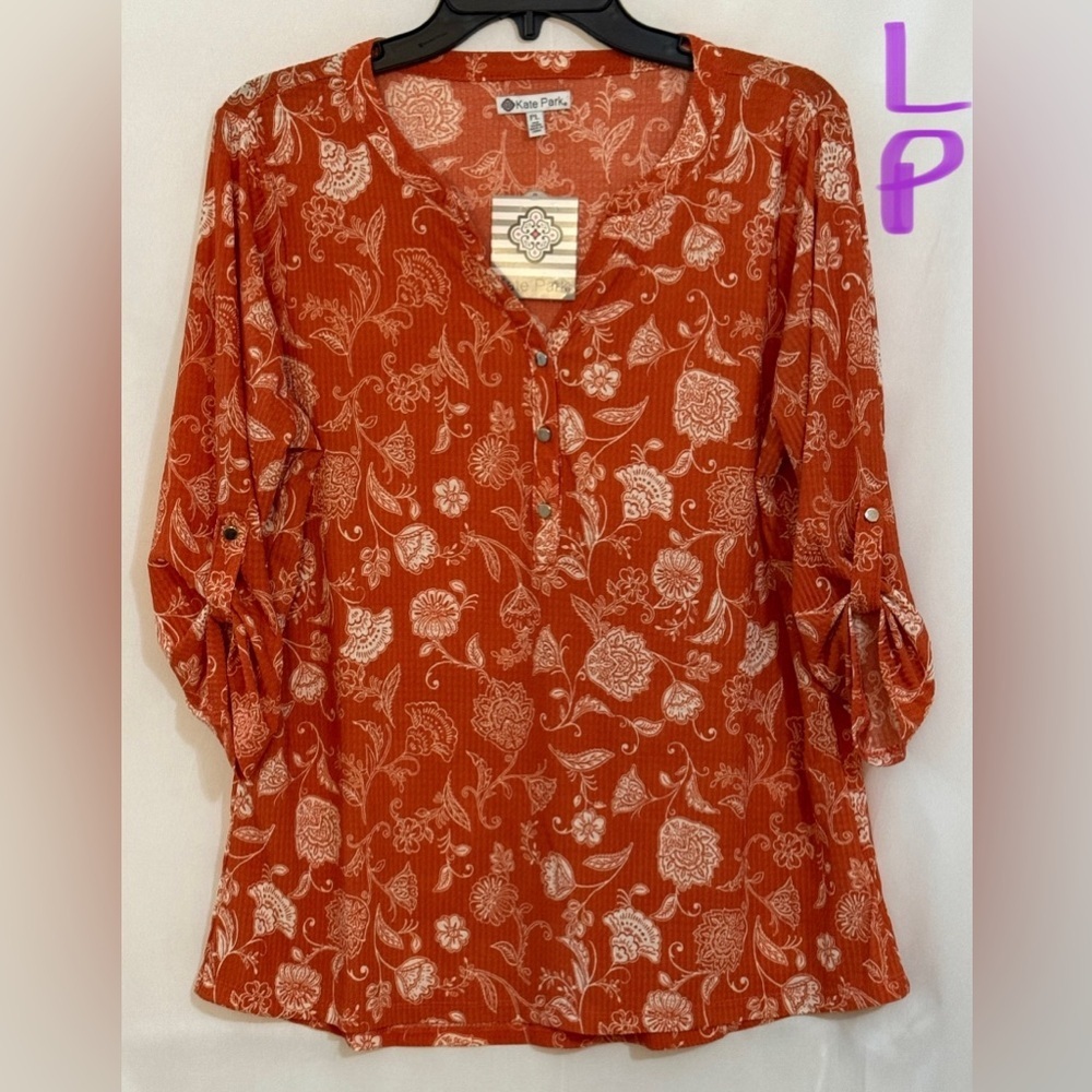 Orange Creek Floral Blouse in Rust